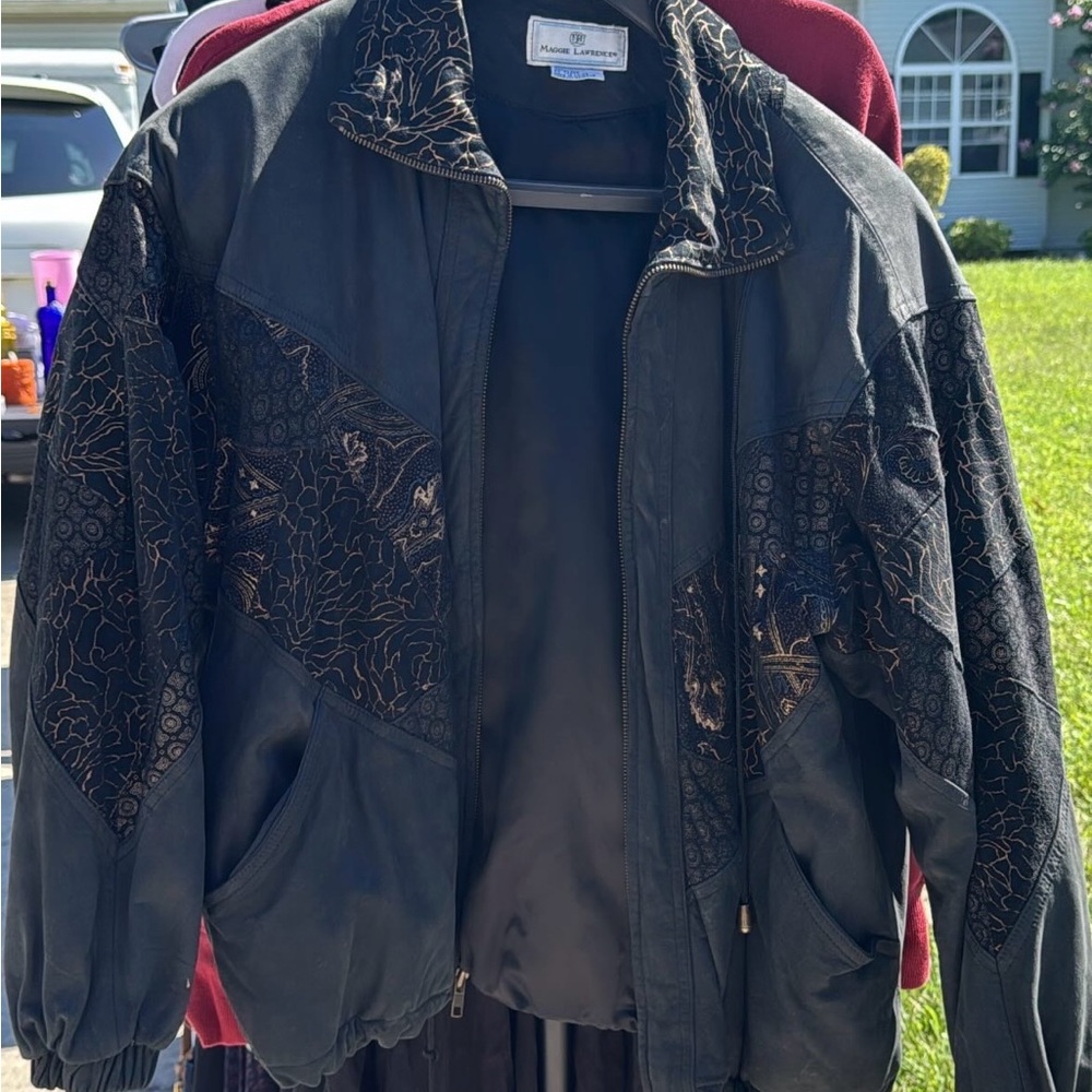 Vintage Maggie Lawrence Leather Bomber Jacket
